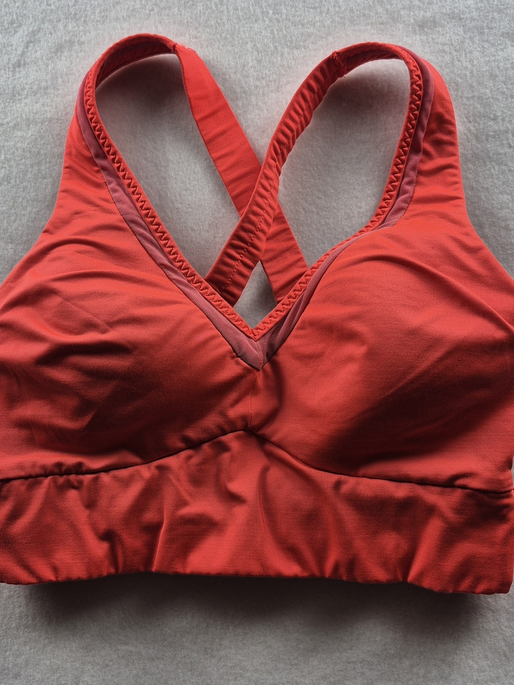 Athleta Aqualuxe Mesh Plunge Bikini Top Coral Red Size XS Summer 2017 S/775573